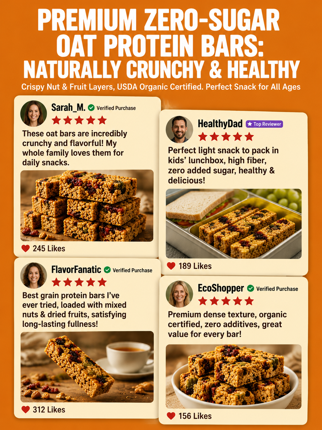 🥚Oat Protein Granola Bars Low Calorie Snack-Luke