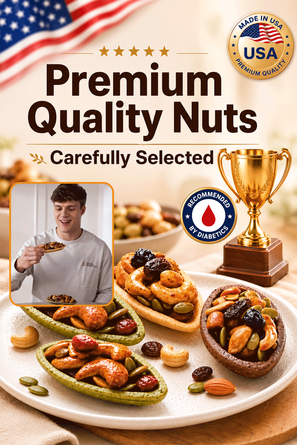 🍪Premium Crispy Almond Cashew Cookies – Roasted Nut Snack with Cocoa, Matcha & Original Flavors-Luke